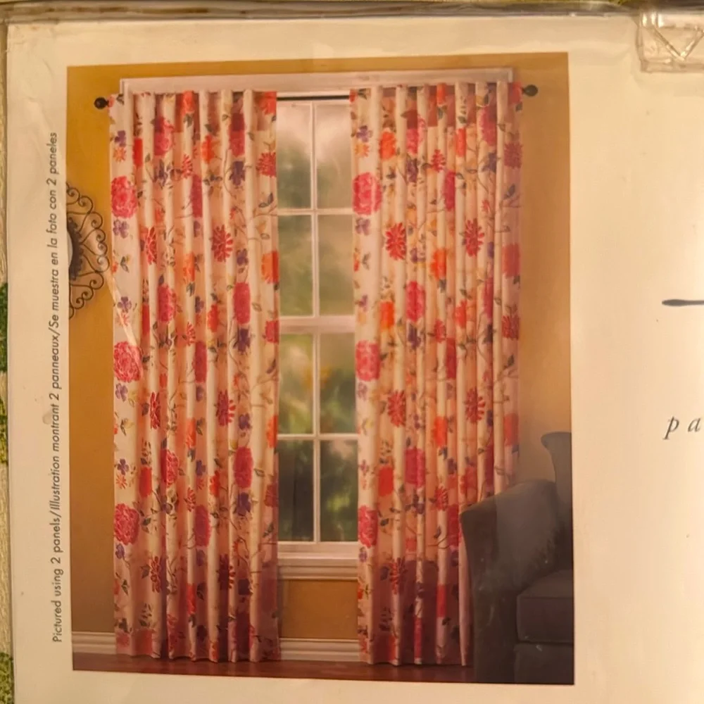 PIER 1 Imports Vintage Raleigh Floral Window Panel Curtains Set Of Two curtains